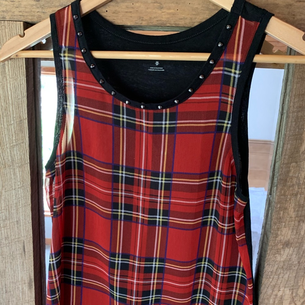 Plaid Express sleeveless top
